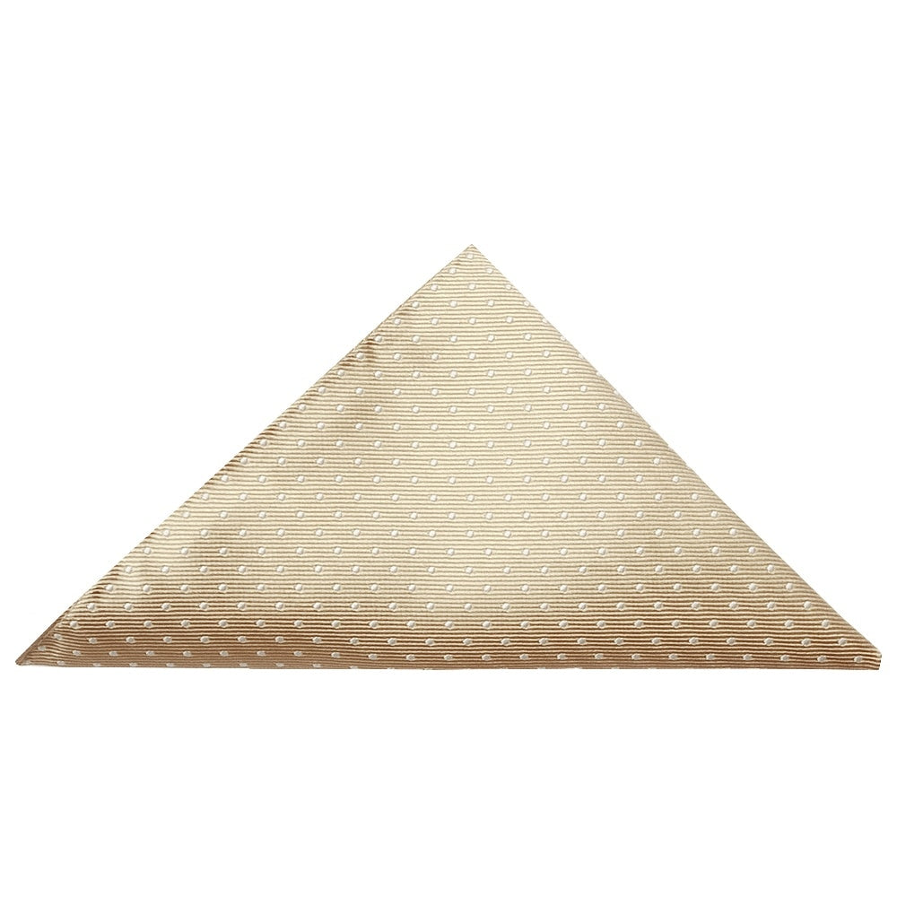 Champagne And White Polka Dot Skinny Mens Tie Pocket Square Set 3