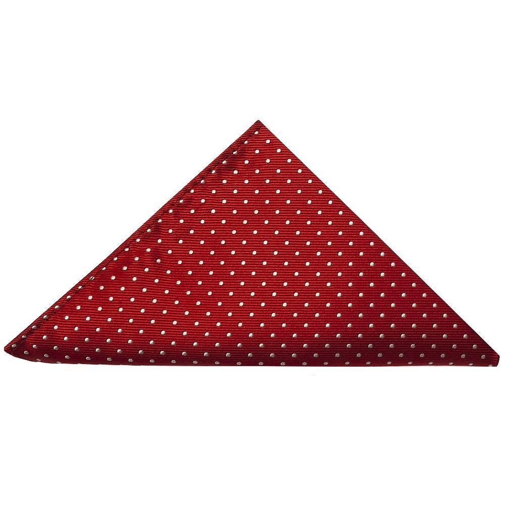 Red And White Polka Dot Classic Mens Tie Pocket Square Set 3