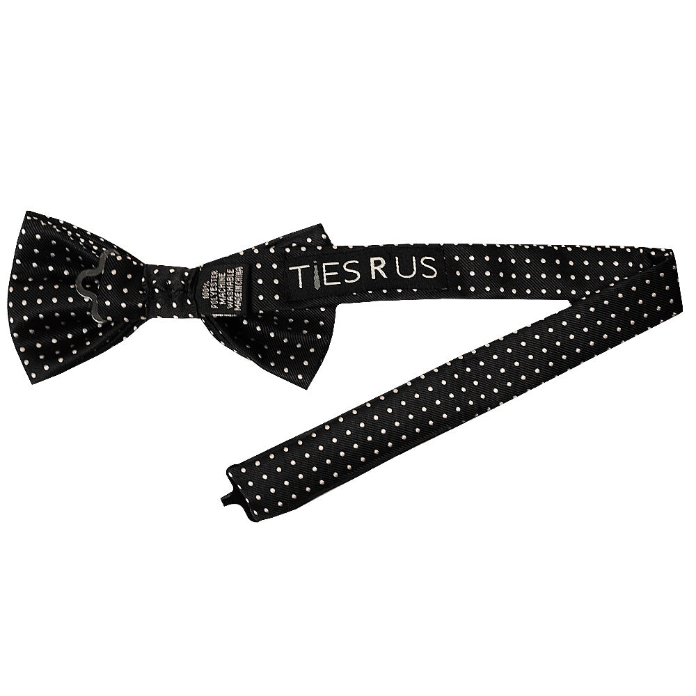 Hand Made Black And White Polka Dot Mens Bow Tie 2