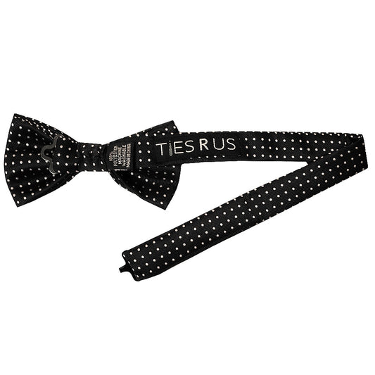 Hand Made Black And White Polka Dot Mens Bow Tie 2