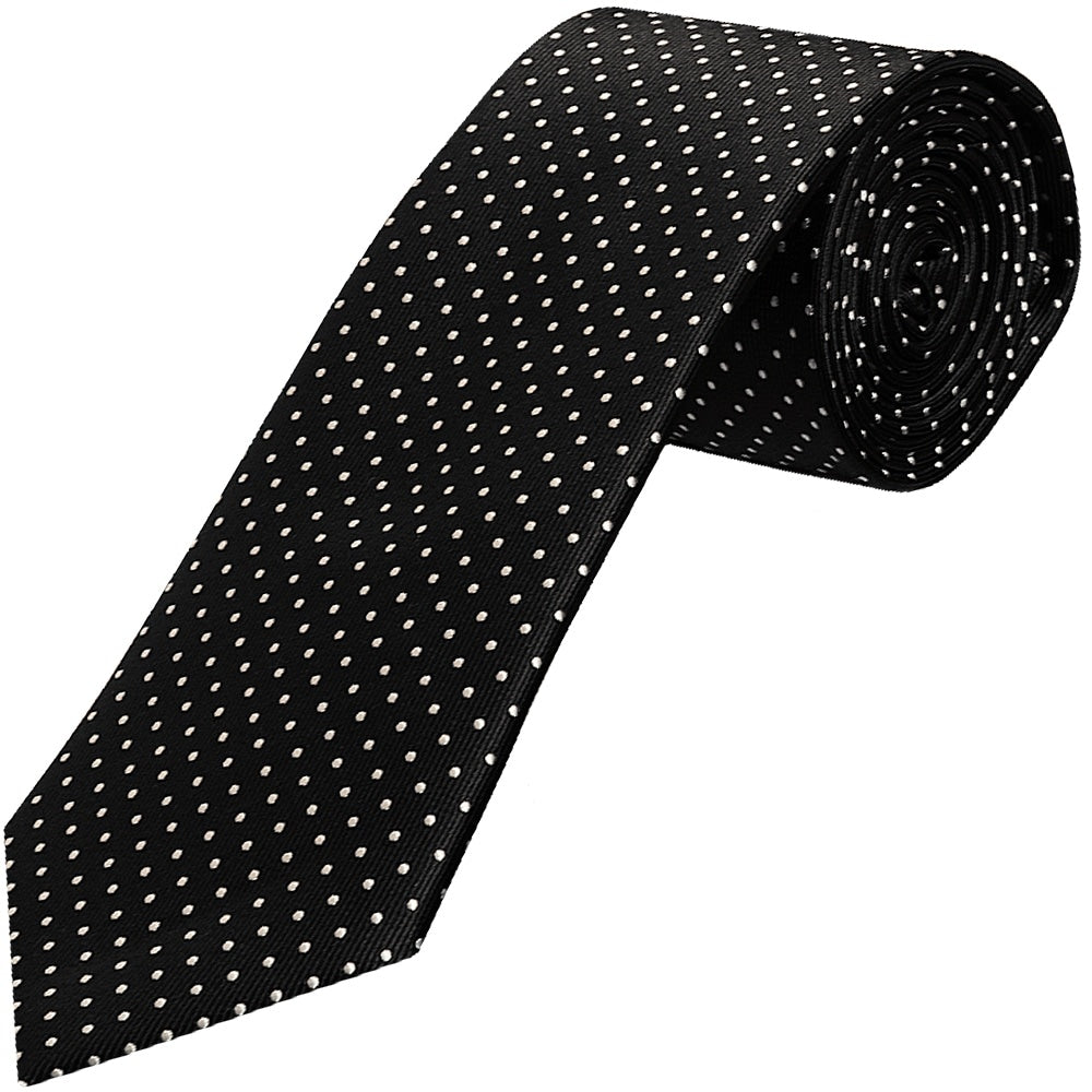 Black And White Polka Dot Classic Mens Tie 1