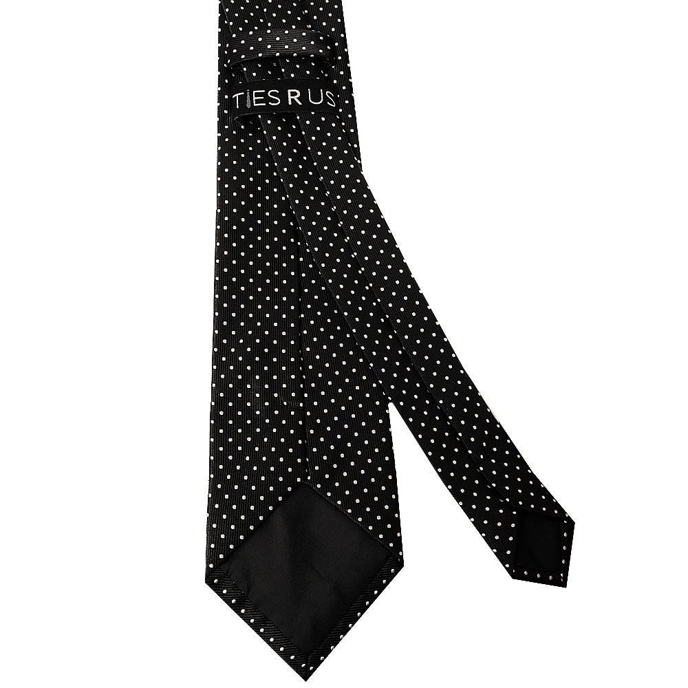 Black And White Polka Dot Classic Mens Tie 3