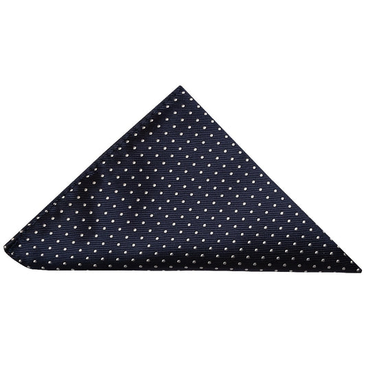 Navy Blue And White Polka Dot Pocket Square 1