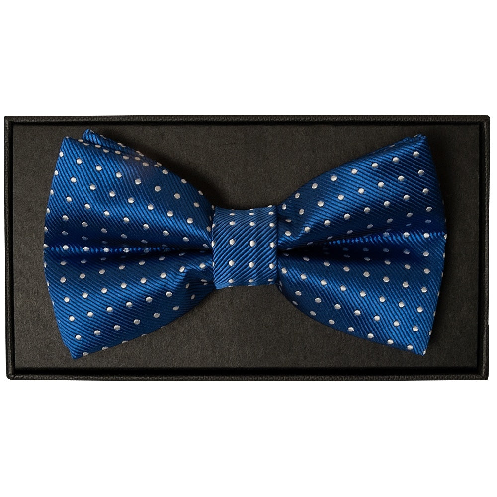 Handmade Blue And White Polka Dot Mens Bow Tie 1