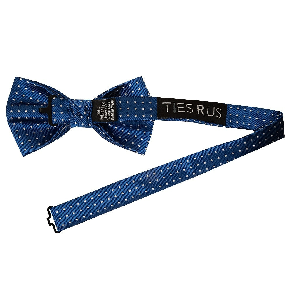 Handmade Blue And White Polka Dot Mens Bow Tie 2