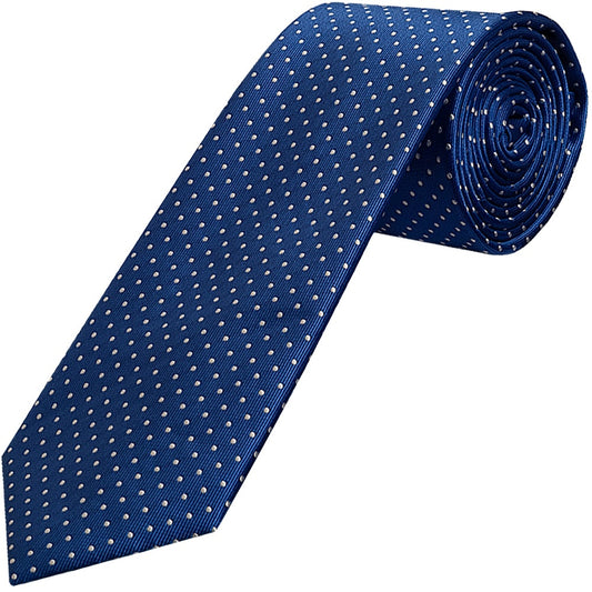 Blue And White Polka Dot Classic Mens Tie 1