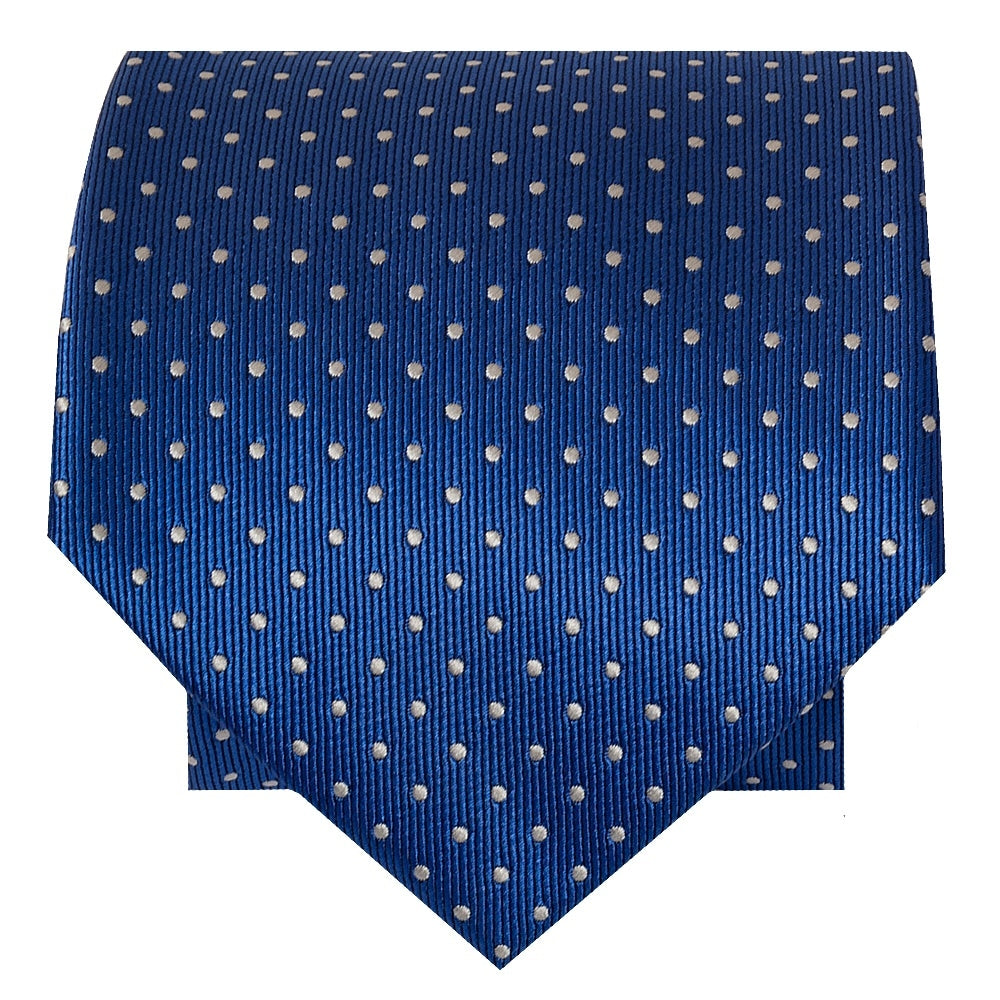 Blue And White Polka Dot Classic Mens Tie 2