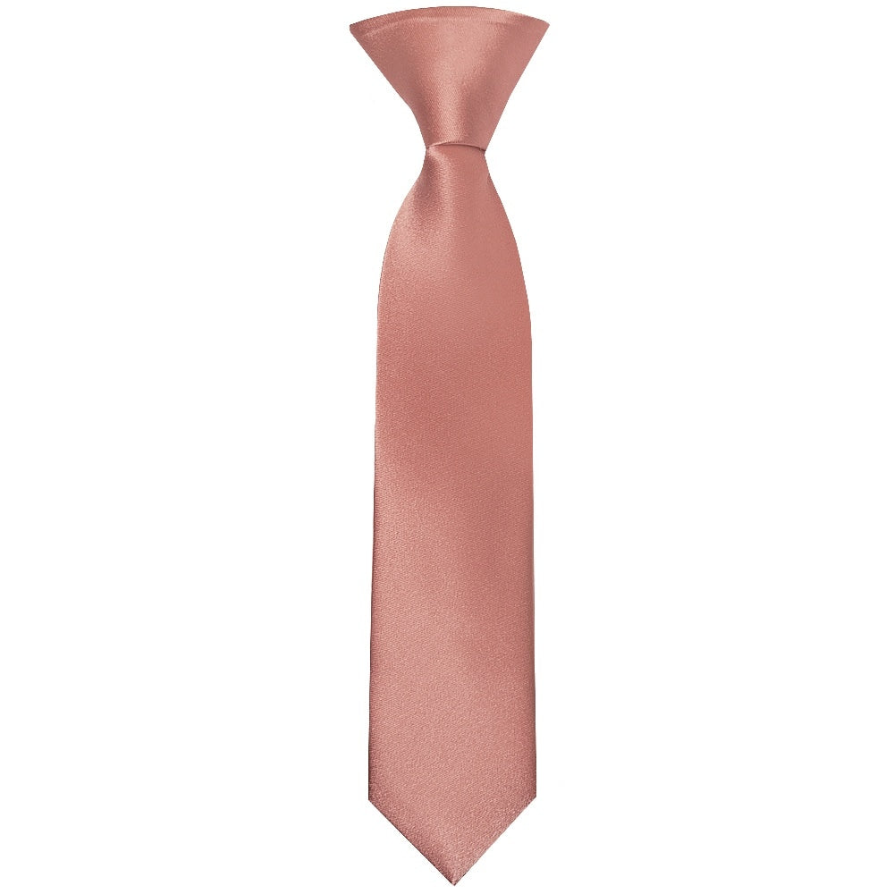 Pre Tied Dusty Rose Satin Silk Boys Tie Age 4 7 1