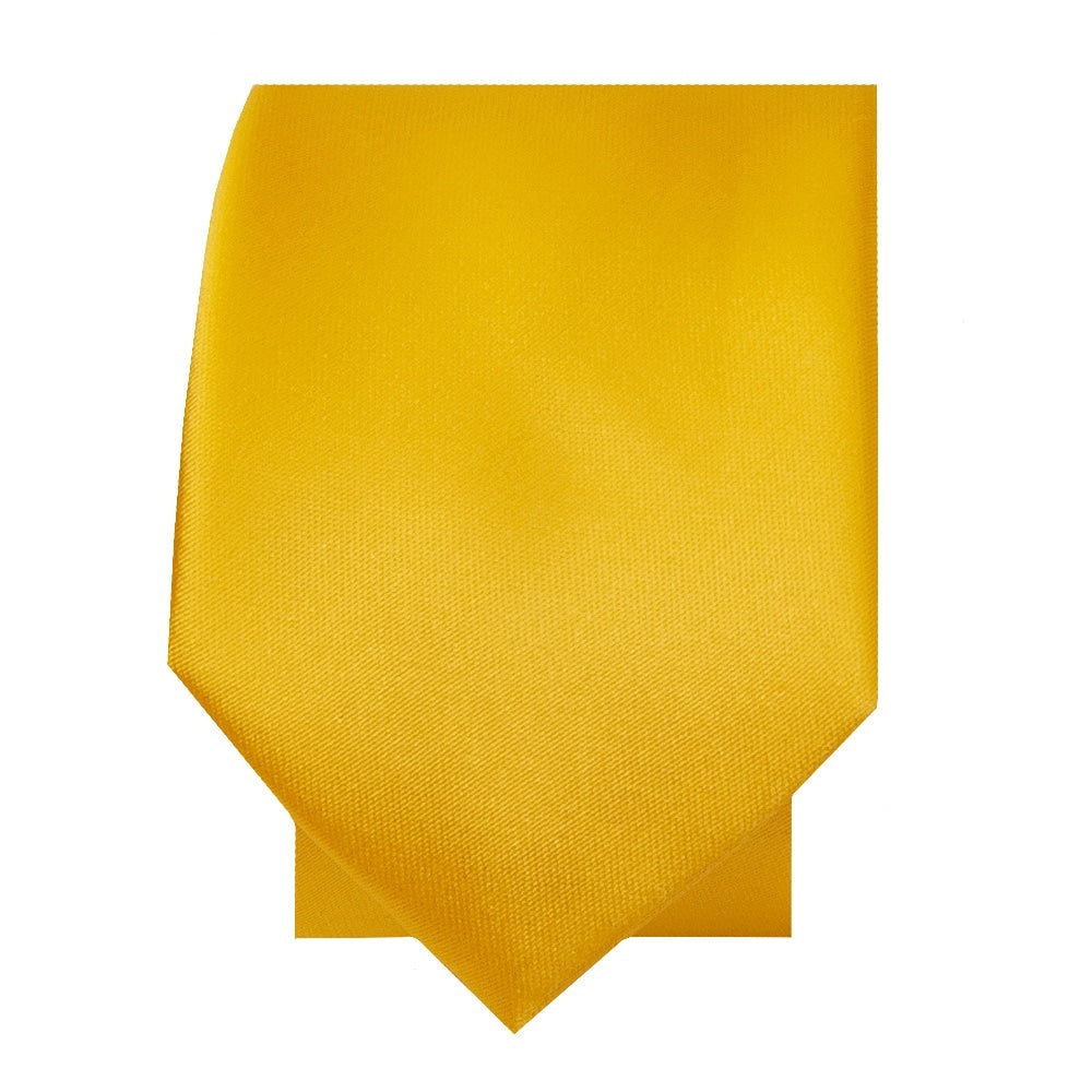 Plain Yellow Satin Skinny Mens Tie 2