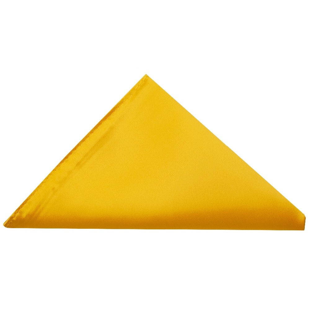 Plain Yellow Satin Skinny Mens Tie And Pocket Square Set 4