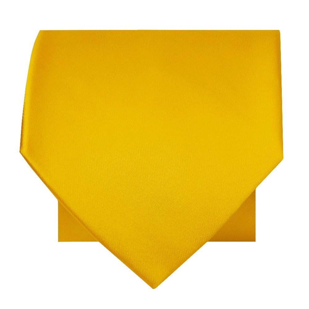 Plain Bright Yellow Satin Classic Mens Tie 3