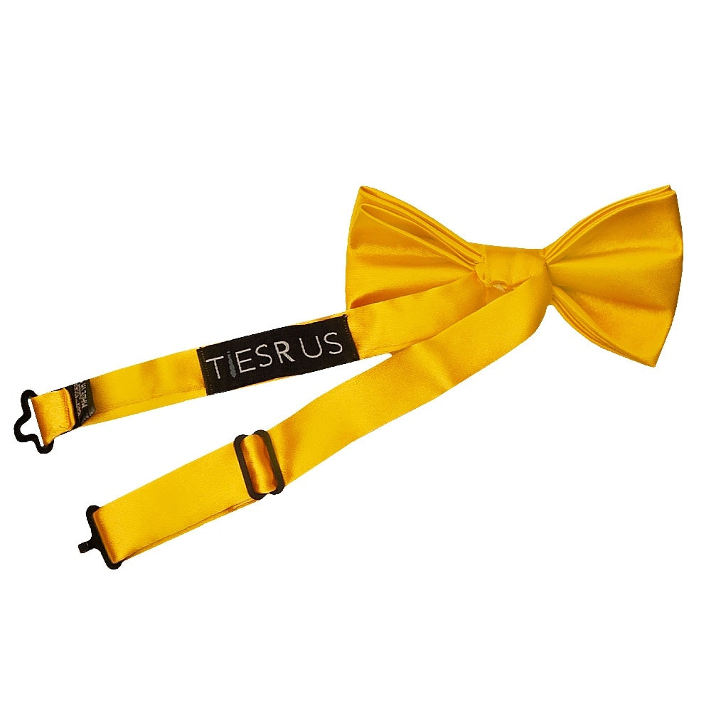 Pre Tied Bright Yellow Satin Boys Bow Tie Age 8 11 2