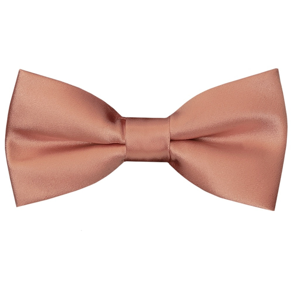 Pre Tied Rose Quartz Satin Boys Bow Tie And Pocket Square Set 3