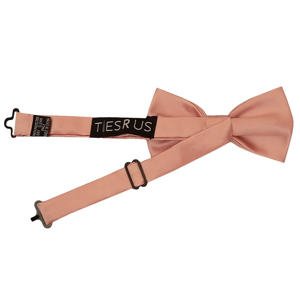 Pre Tied Rose Quartz Satin Boys Bow Tie And Pocket Square Set 4
