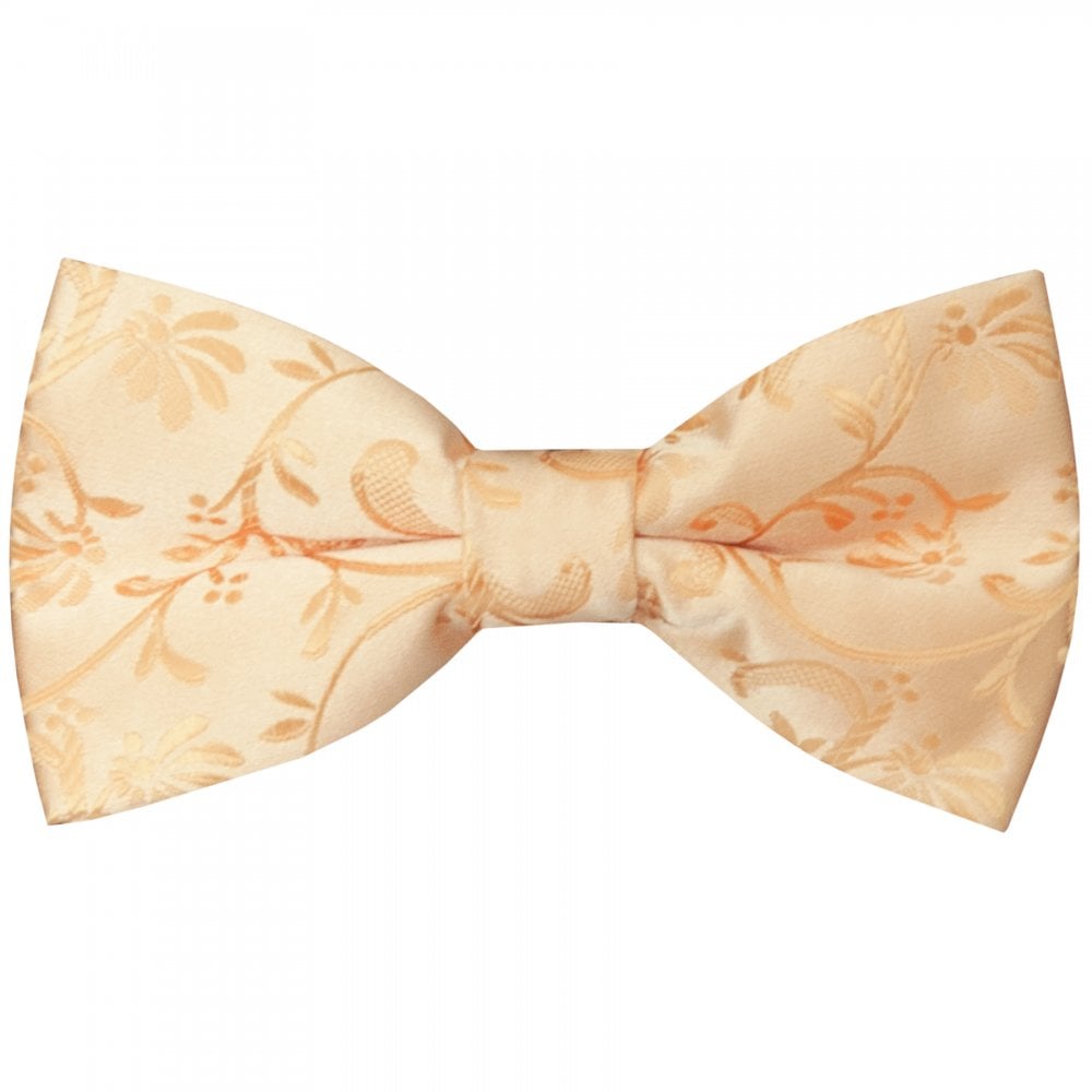 Pre Tied Peach Floral Boys Bow Tie Age 8-11