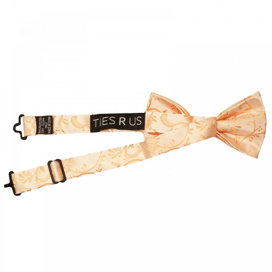 Pre Tied Peach Floral Boys Bow Tie Age 4-7