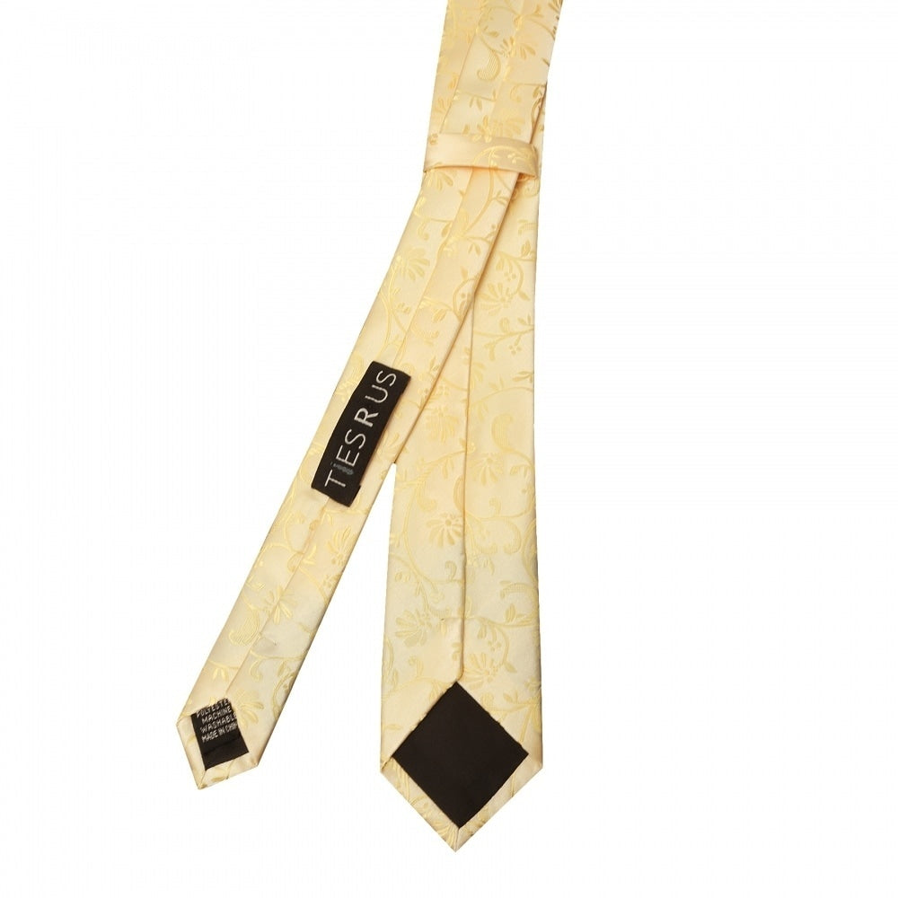 End Of Season Stock Gold Floral Skinny Boys Tie 3