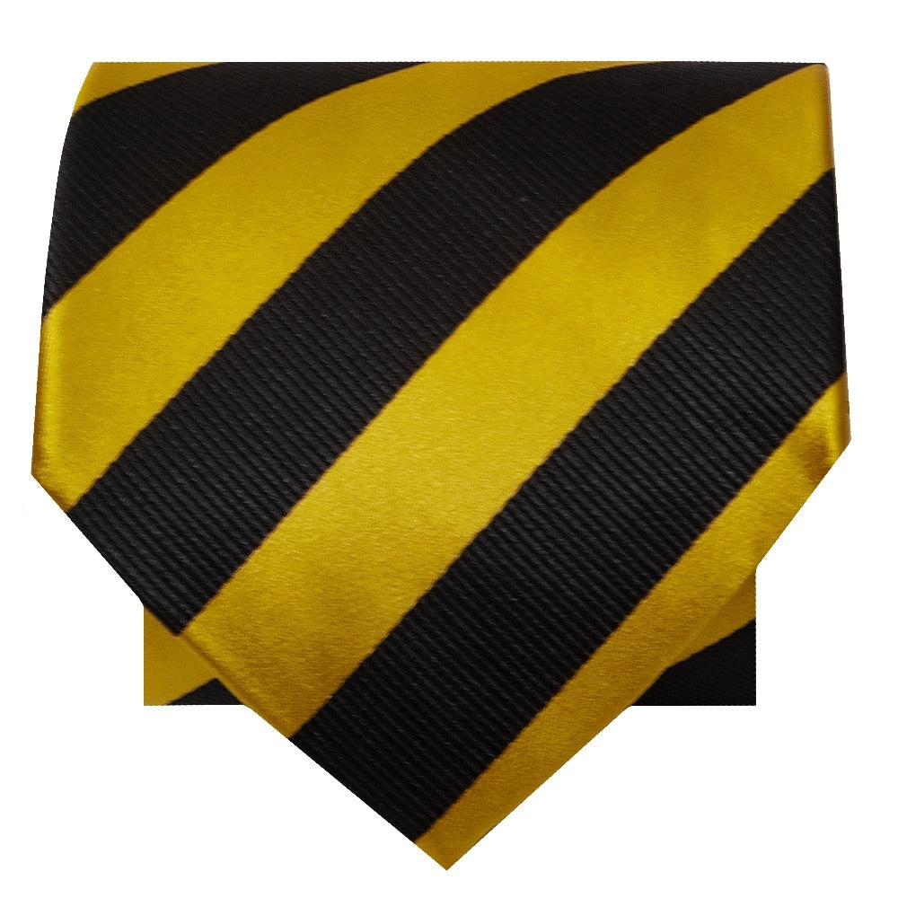 Black And Gold Striped Classic Mens Tie 2