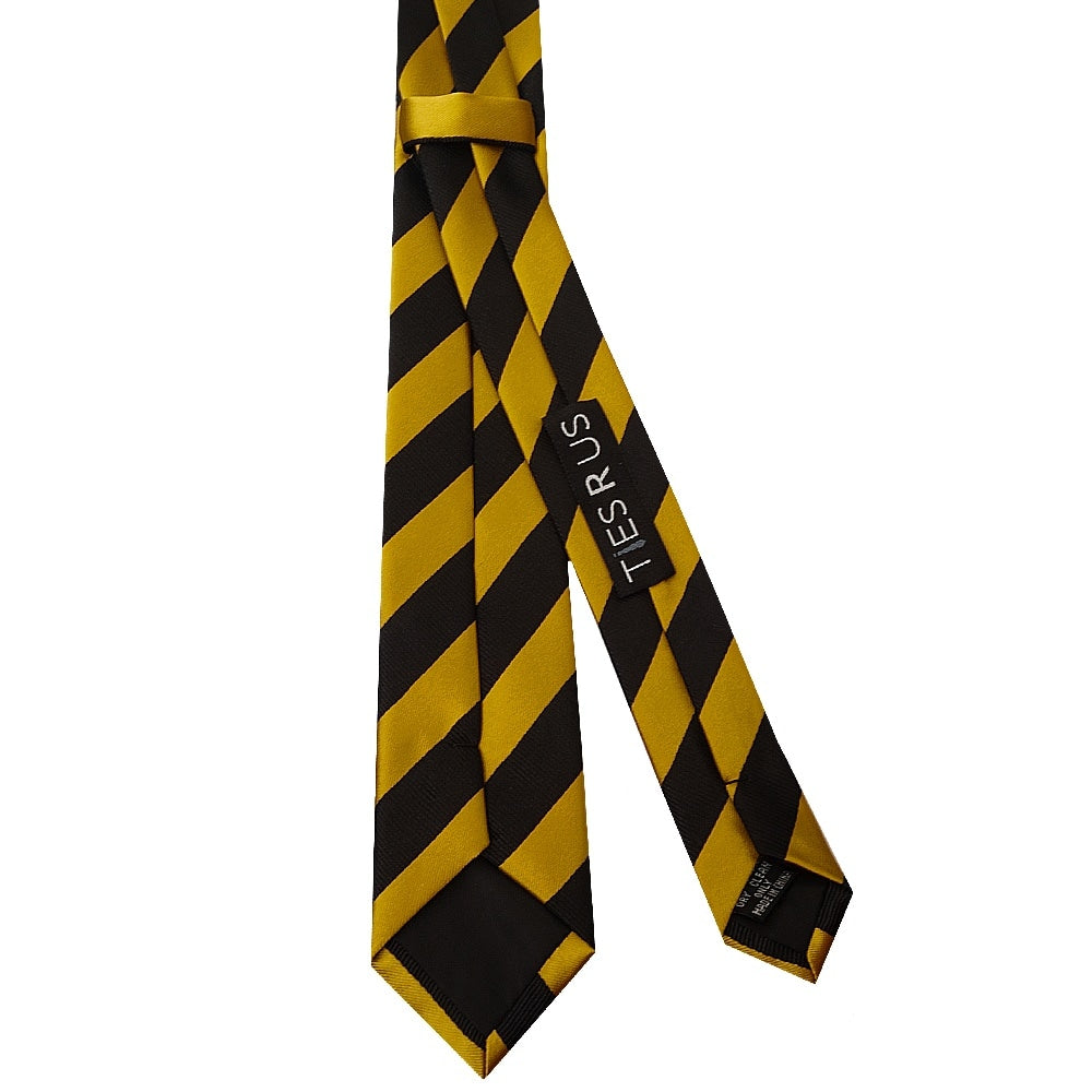 Black And Gold Striped Skinny Mens Tie 3