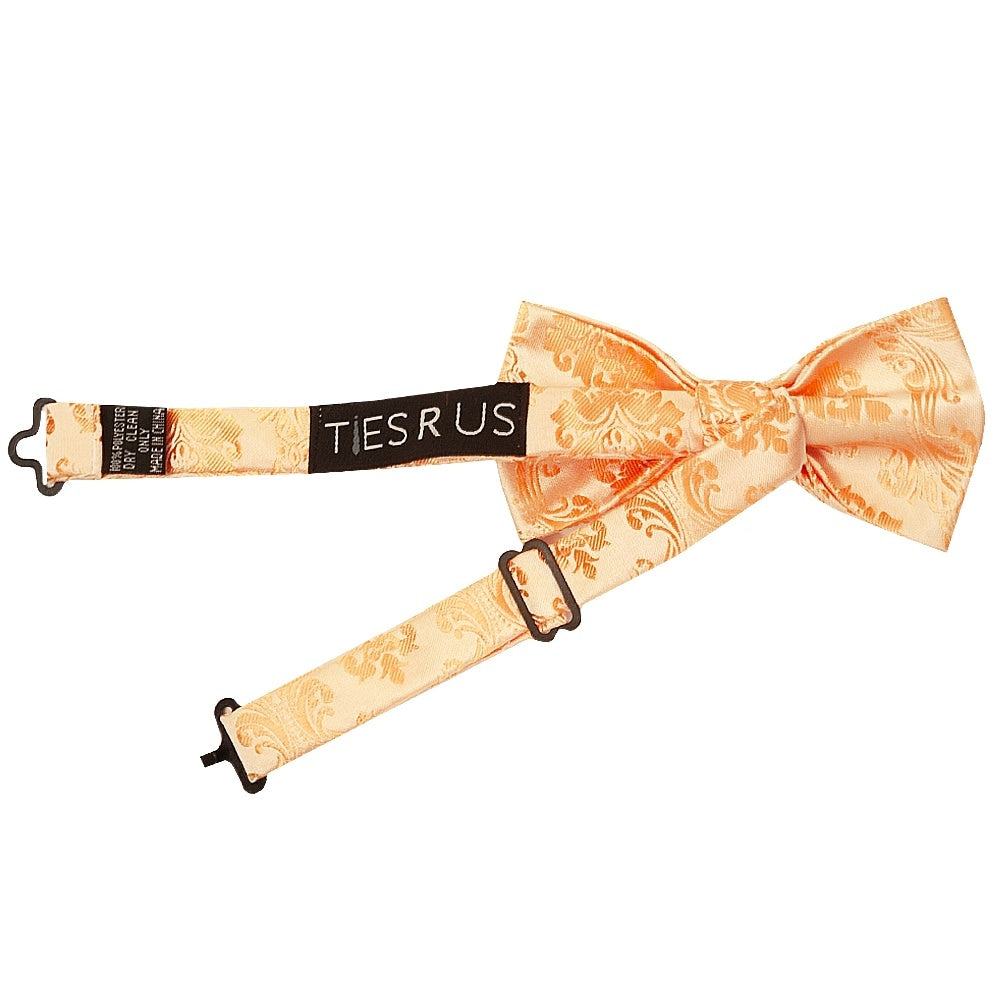 Pre Tied Peach Paisley Boys Bow Tie Age 4 7 2