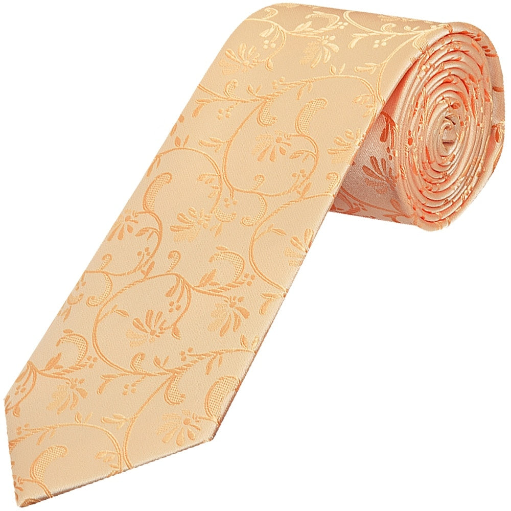 Peach Floral Classic Mens Tie 1