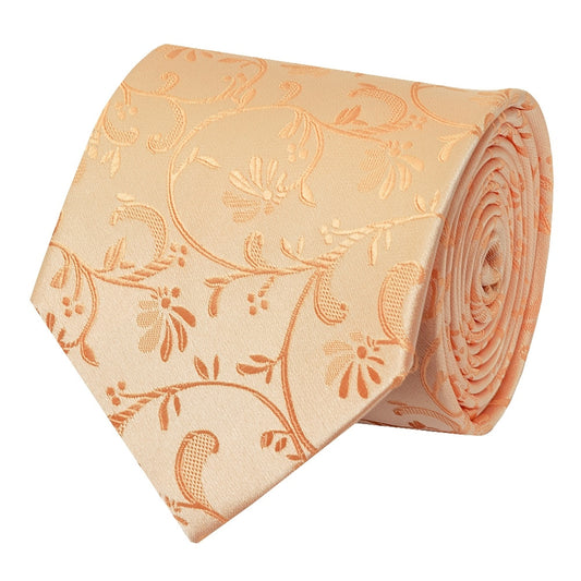 Peach Floral Classic Mens Tie 2