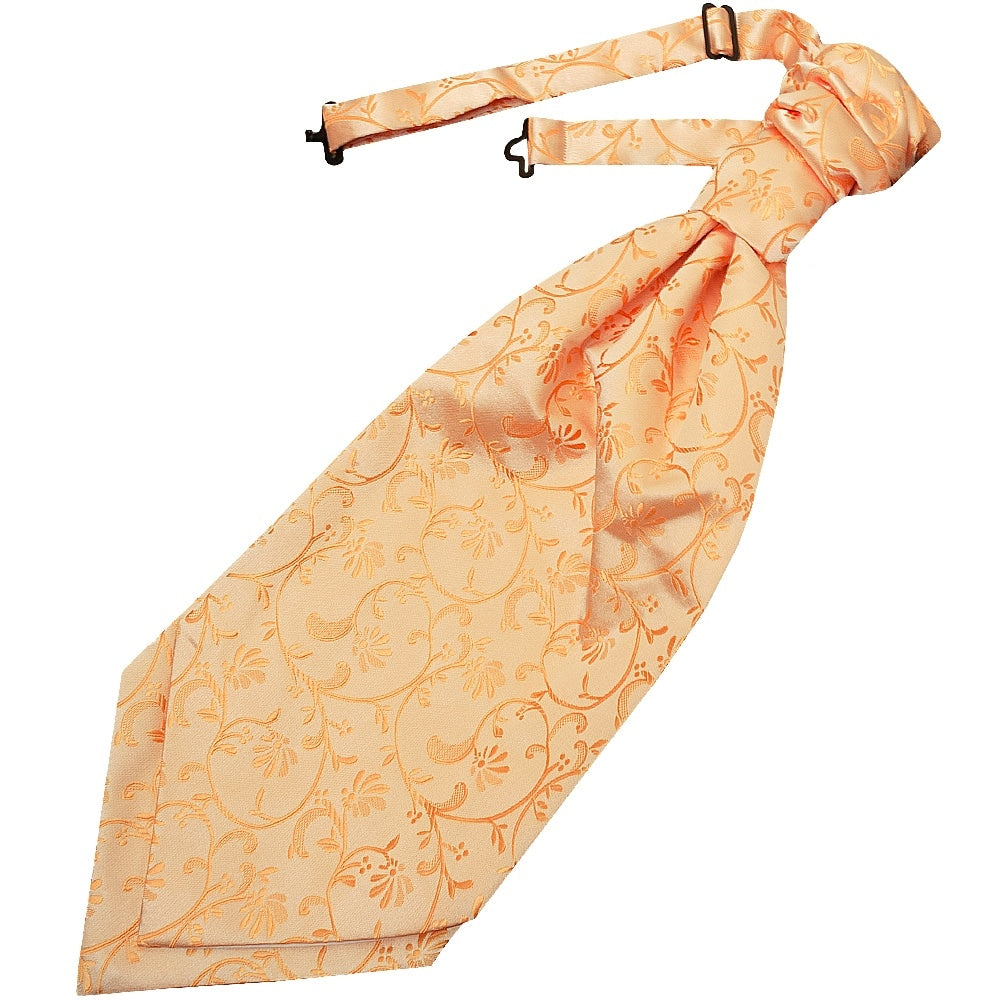 Peach Floral Mens Cravat Tie And Pocket Square Set 2