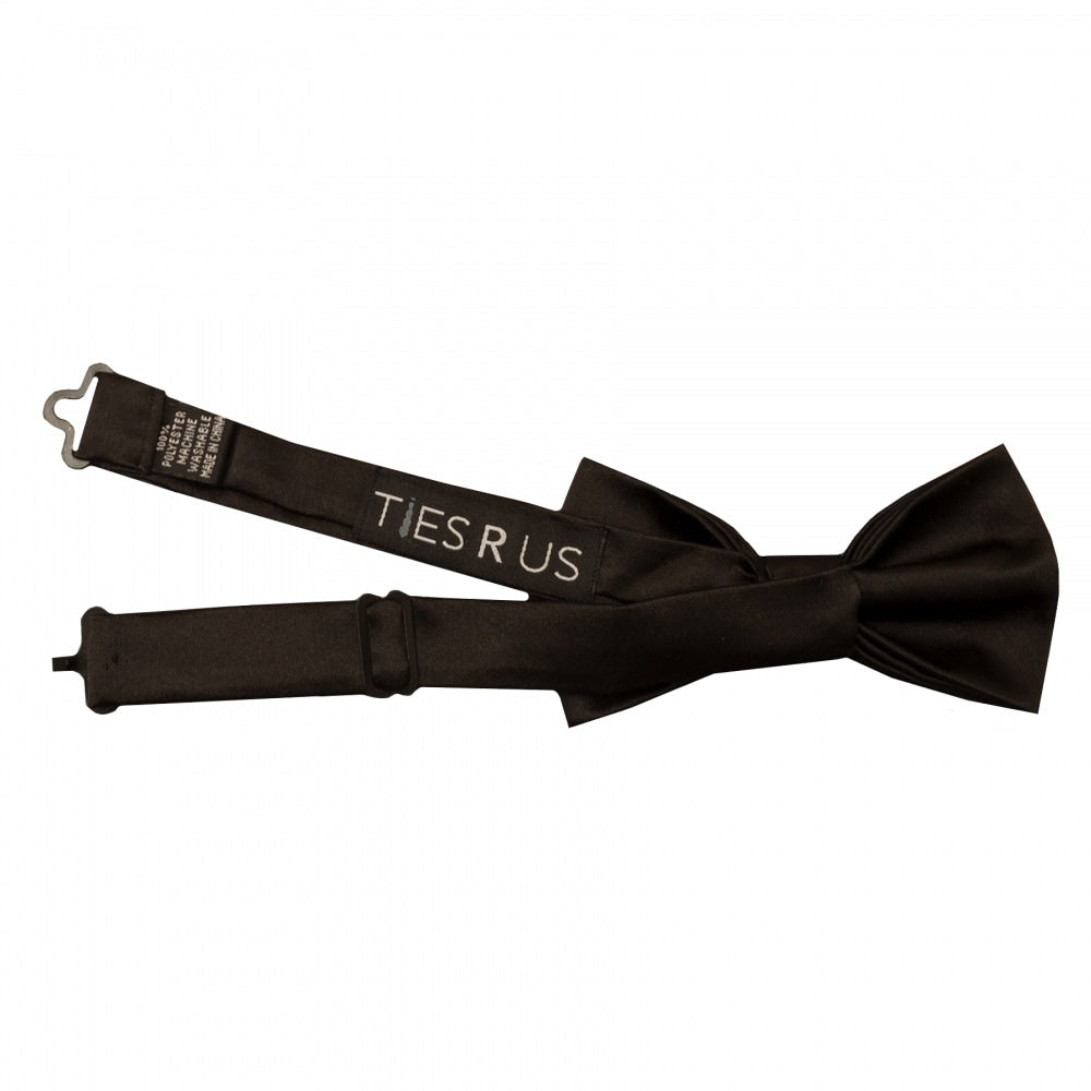 Pre Tied Black Boys Bow Tie Age And Handkerchief Set 3