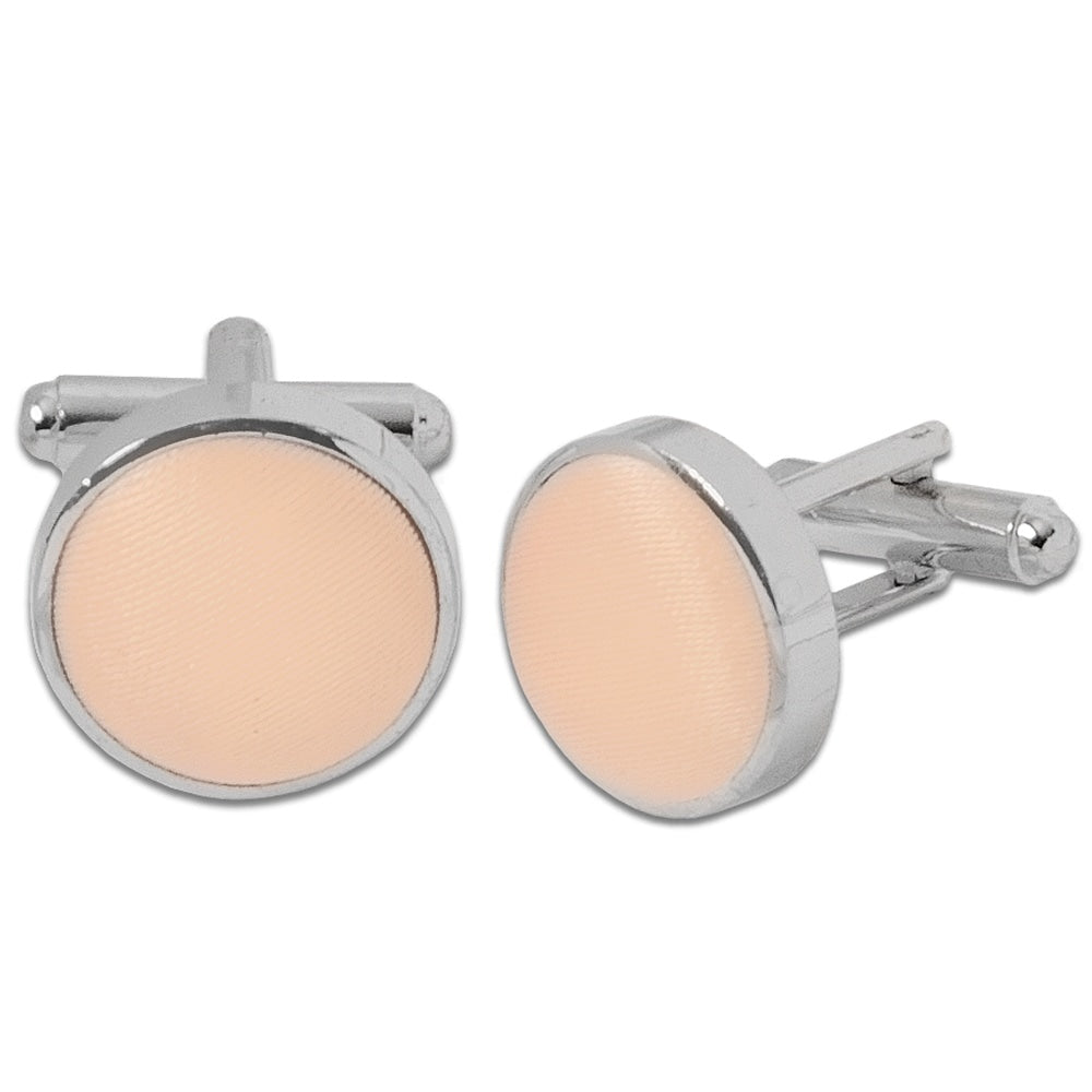 Plain Light Peach Cufflinks 1