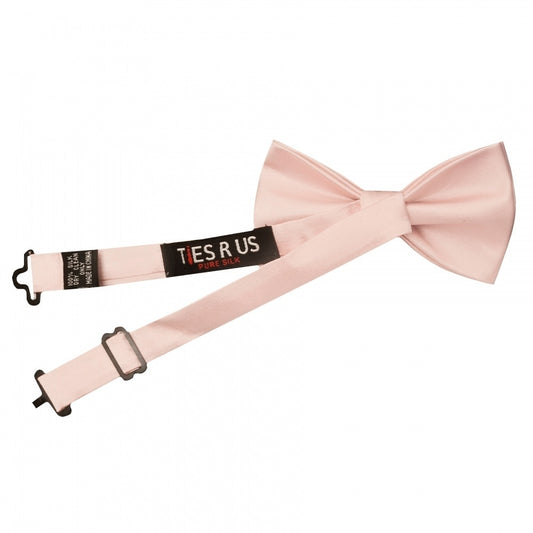 End Of Season Stock Pre Tied Blush Pink Satin Silk Boys Bow Tie Age 8 11 2
