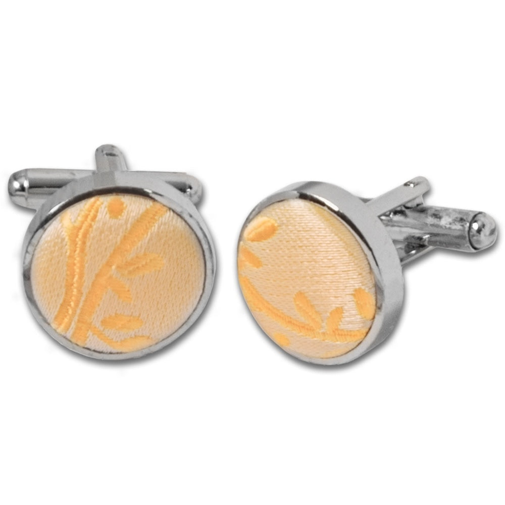 Peach Floral Cufflinks 1