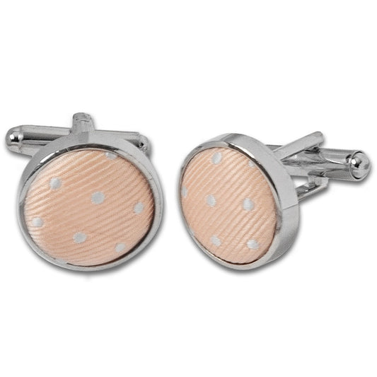 Peach Polka Dot Cufflinks