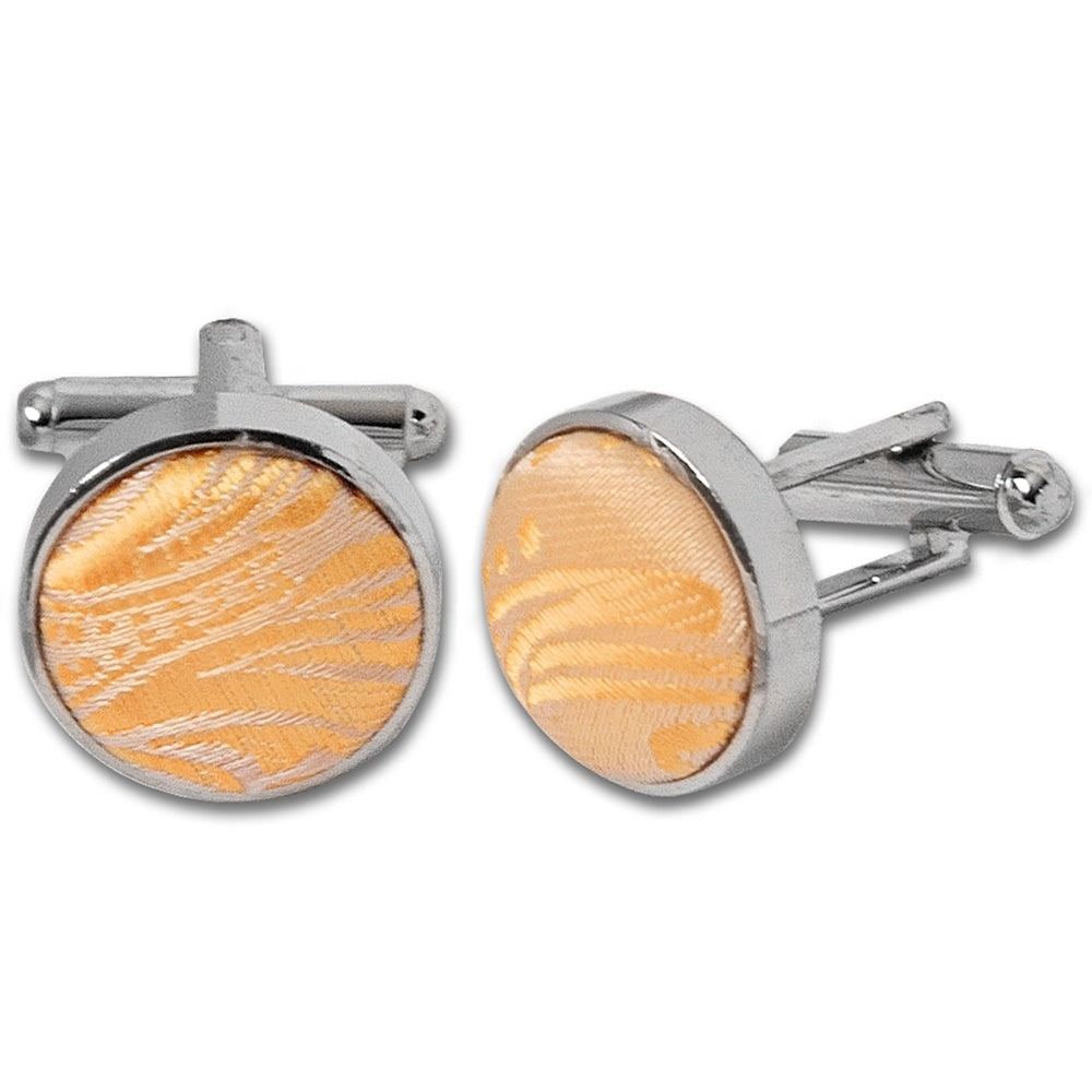 Peach Paisley Cufflinks 1