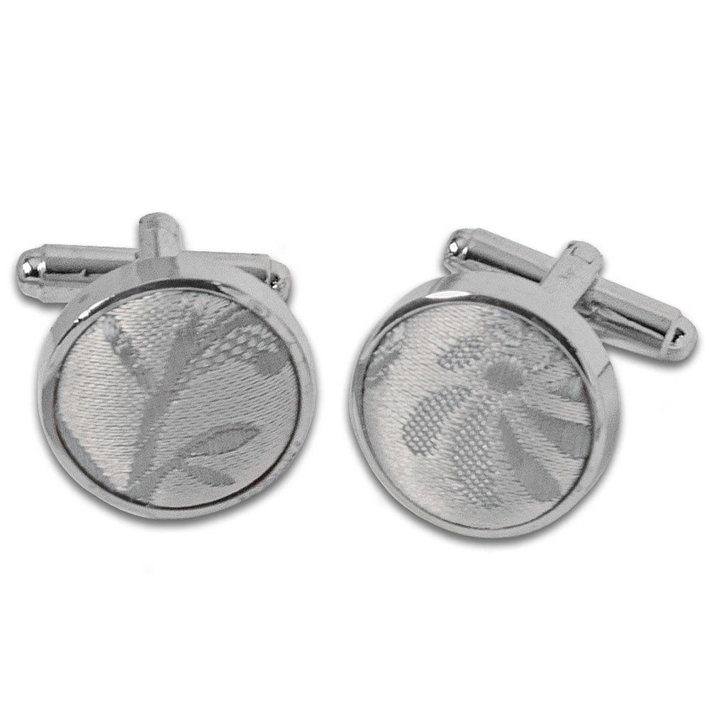 Silver Floral Cufflinks 1