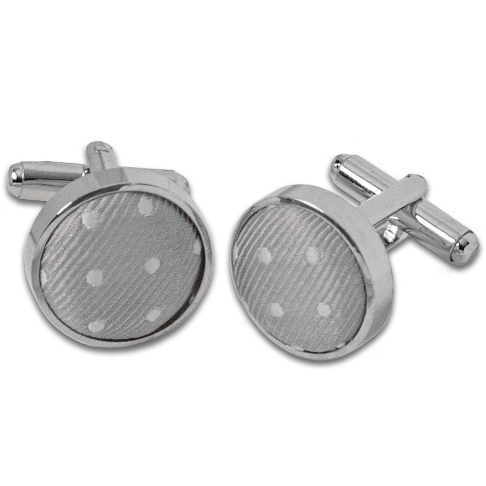 Silver Polka Dot Cufflinks 1