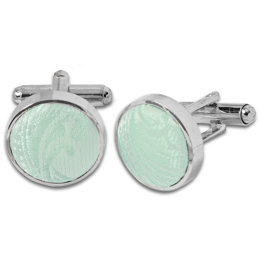 Mint Paisley Cufflinks 1