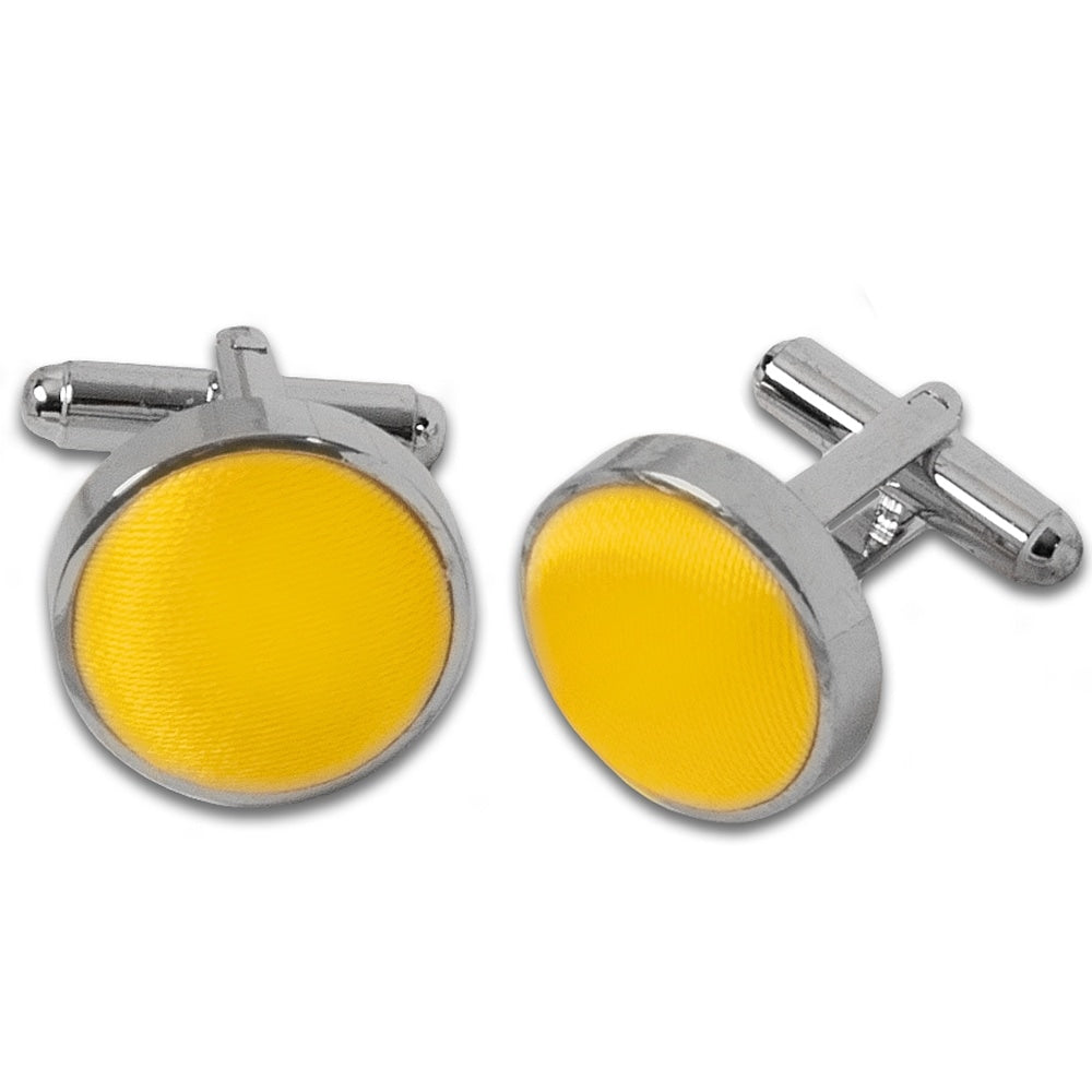 Plain Bright Yellow Cufflinks 1