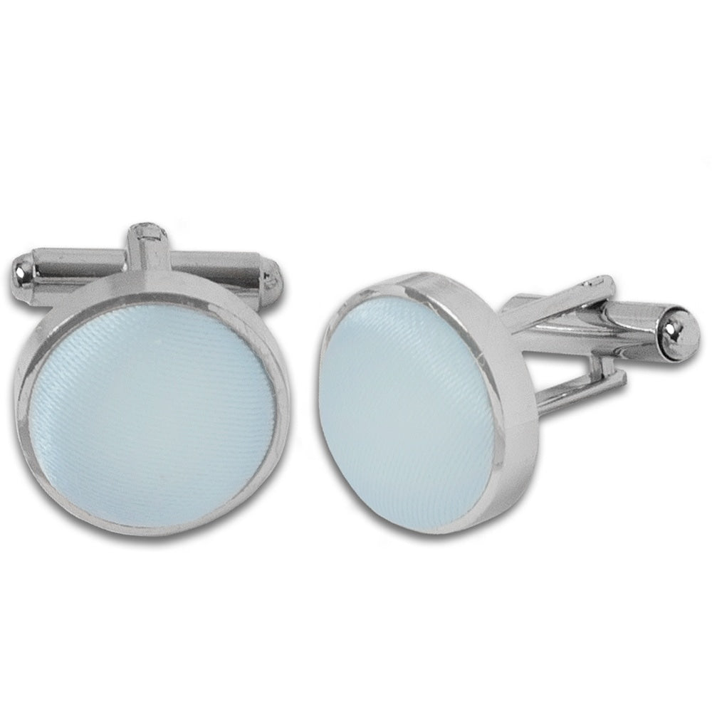 Plain Light Blue Cufflinks 1