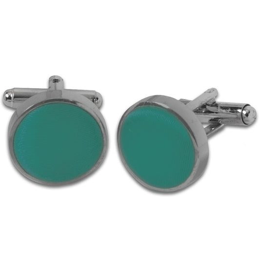 Plain Teal Cufflinks 1