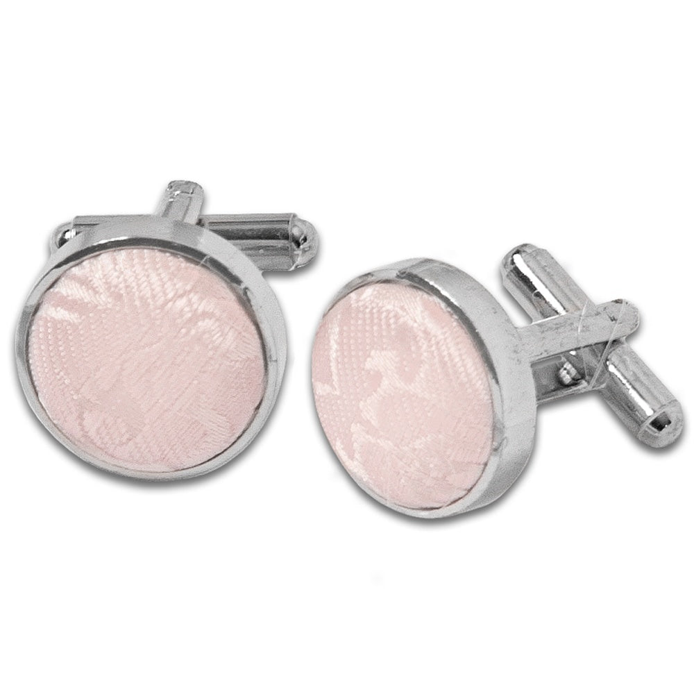 Blush Pink Paisley Cufflinks 1