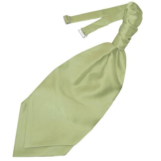 Sage Green Satin Mens Cravat Tie And Pocket Square Set 2
