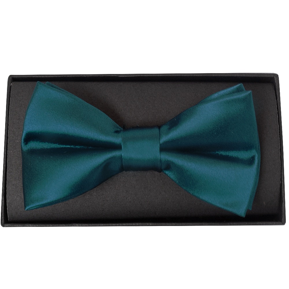 Plain Dark Teal Handmade Mens Bow Tie 1