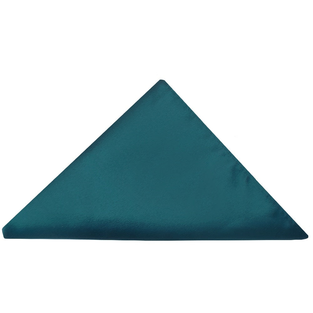 Plain Dark Teal Handmade Mens Bow Tie And Pocket Square Set 4