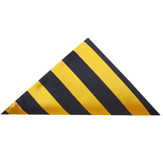 Navy And Yellow Striped Pocket Square 1