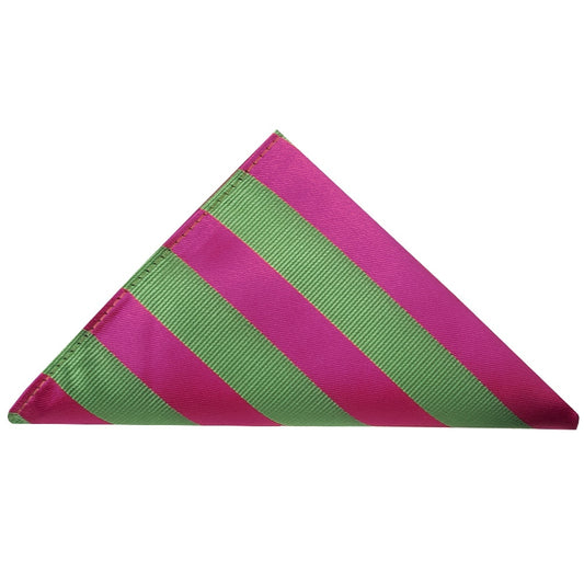 Pink And Lime Striped Pocket Square 1