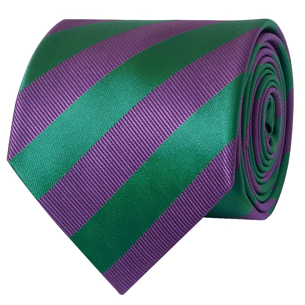 Green And Purple Striped Classic Mens Tie 2