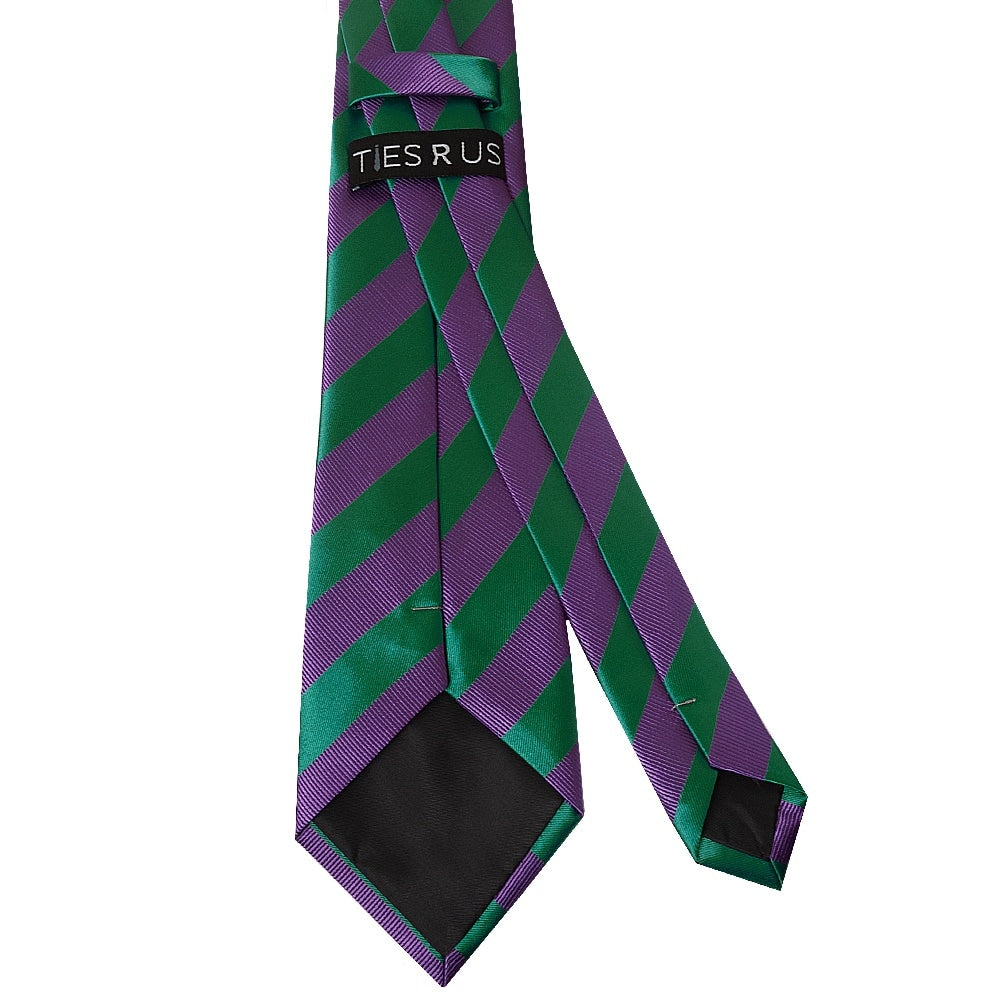 Green And Purple Striped Classic Mens Tie 3