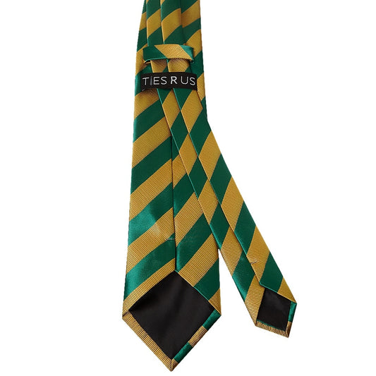 Green And Gold Striped Classic Mens Tie 2