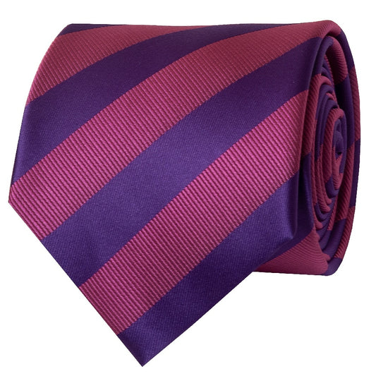 Purple And Pink Striped Classic Mens Tie 2