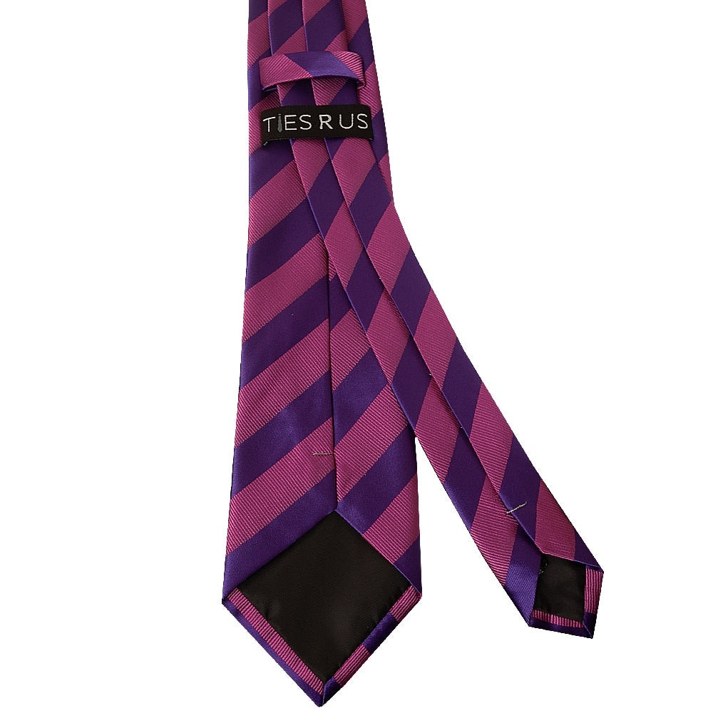 Purple And Pink Striped Classic Mens Tie 3